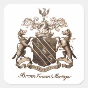 BROWN FAMILY CREST SQUARE STICKER