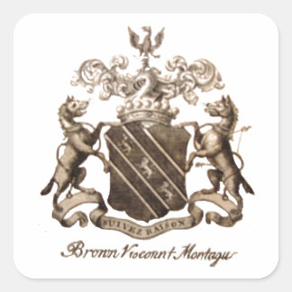 BROWN FAMILY CREST SQUARE STICKER