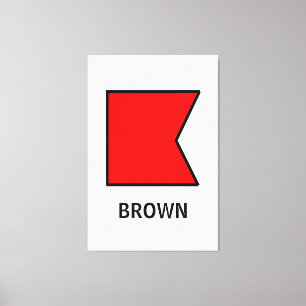 Brown Family Name Nautical Flag Canvas Print