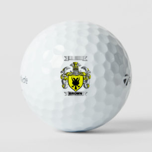 BROWN FAMILY NAME SHIELD AND CREST GOLF BALL