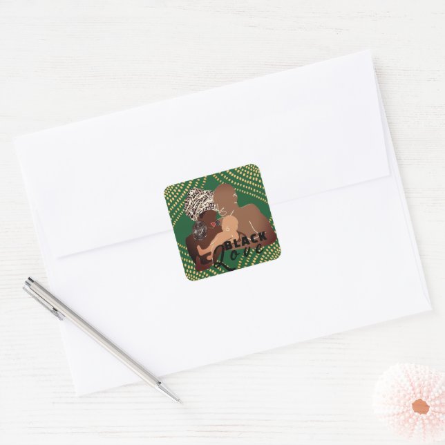 Brown Family Square Sticker (Envelope)