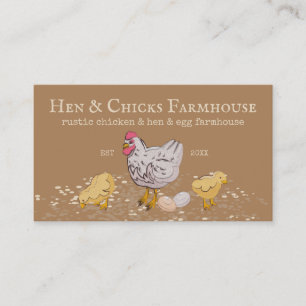 Brown Farmhouse Rustic Chicks Hen Farm Business Card