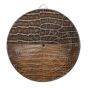 Brown Faux Alligator Leather Dartboard