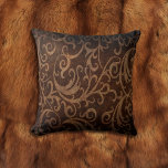 Brown Faux Embossed Swirl Leather Cushion<br><div class="desc">Country,  rustic look,  a faux embossed swirl leather pattern in brown colour.</div>