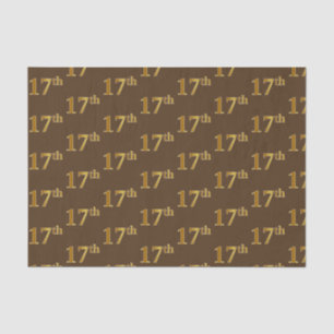 Brown, Faux Gold 17th (Seventeenth) Event Tissue Paper