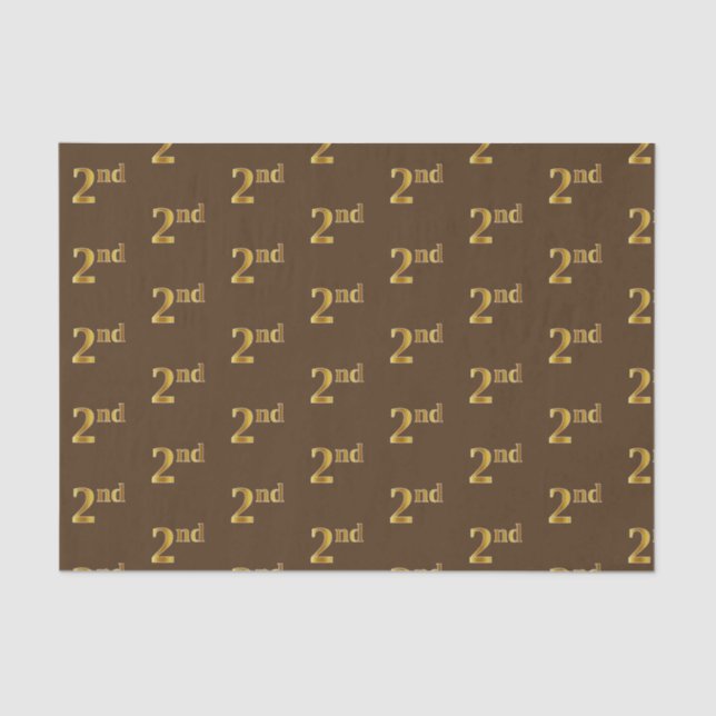 Brown, Faux Gold 2nd (Second) Event Tissue Paper (Front)