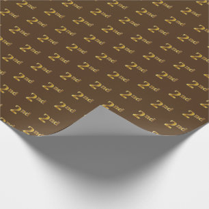 Brown, Faux Gold 2nd (Second) Event Wrapping Paper