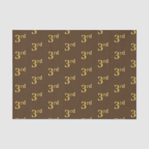 Brown, Faux Gold 3rd (Third) Event Tissue Paper