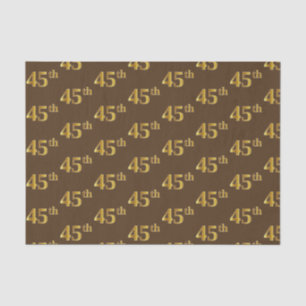 Brown, Faux Gold 45th (Forty-Fifth) Event Tissue Paper