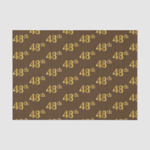 Brown, Faux Gold 48th (Forty-Eighth) Event Tissue Paper