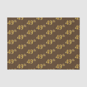 Brown, Faux Gold 49th (Forty-Ninth) Event Tissue Paper