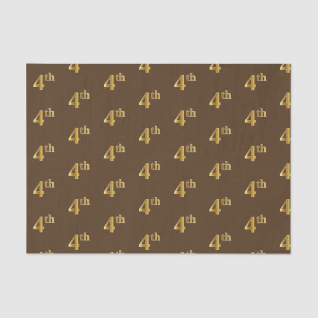 Brown, Faux Gold 4th (Fourth) Event Tissue Paper (Front)