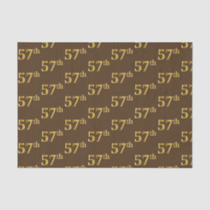 Brown, Faux Gold 57th (Fifty-Seventh) Event Tissue Paper