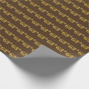 Brown, Faux Gold 68th (Sixty-Eighth) Event Wrapping Paper