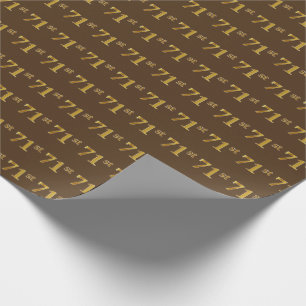 Brown, Faux Gold 71st (Seventy-First) Event Wrapping Paper