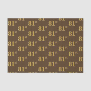Brown, Faux Gold 81st (Eighty-First) Event Tissue Paper