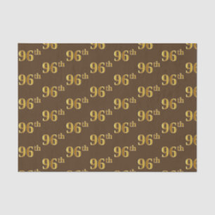 Brown, Faux Gold 96th (Ninety-Sixth) Event Tissue Paper