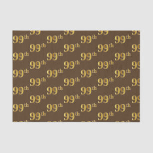 Brown, Faux Gold 99th (Ninety-Ninth) Event Tissue Paper