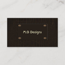 brown faux leather Business Cards