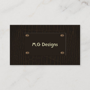 brown faux leather Business Cards