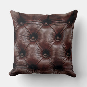 Brown Faux Leather & Buttons (Not Real Buttons) Cushion