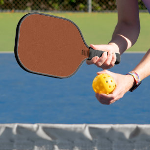 Brown Faux Leather Custom Monogram Pickleball Paddle