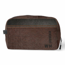 Brown Faux Leather Monogram Groomsman Gift
