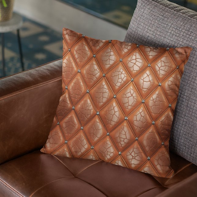 Brown Faux Leather Pattern Cushion (Creator Uploaded)