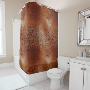 Brown Faux Leather Shower Curtain
