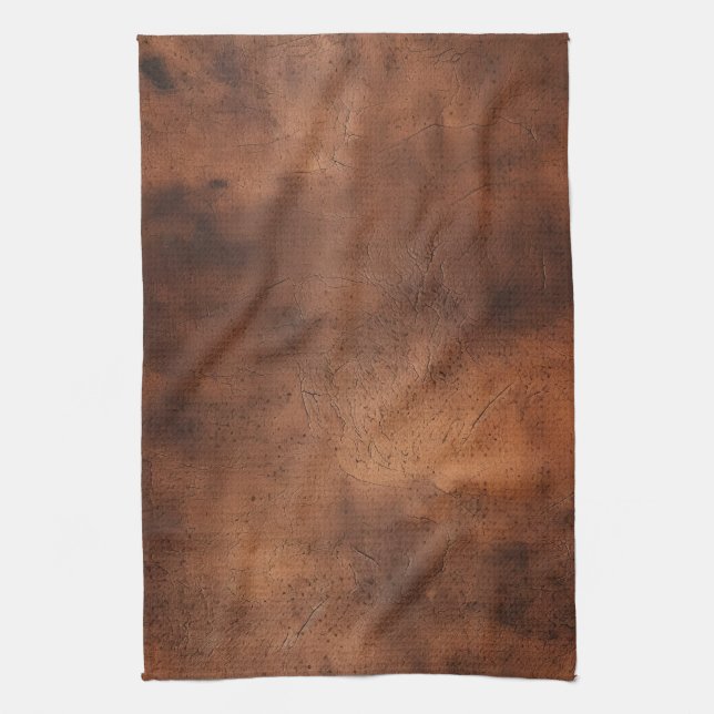Brown Faux Leather Tea Towel (Vertical)