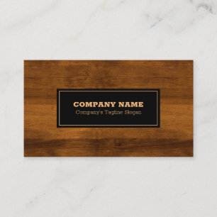 Brown faux wood boards background business card