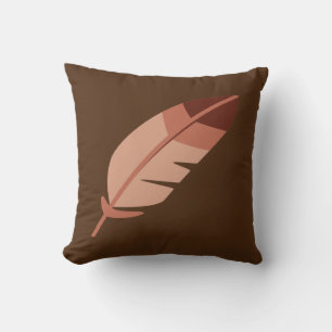 Brown Feather Throw Pillow