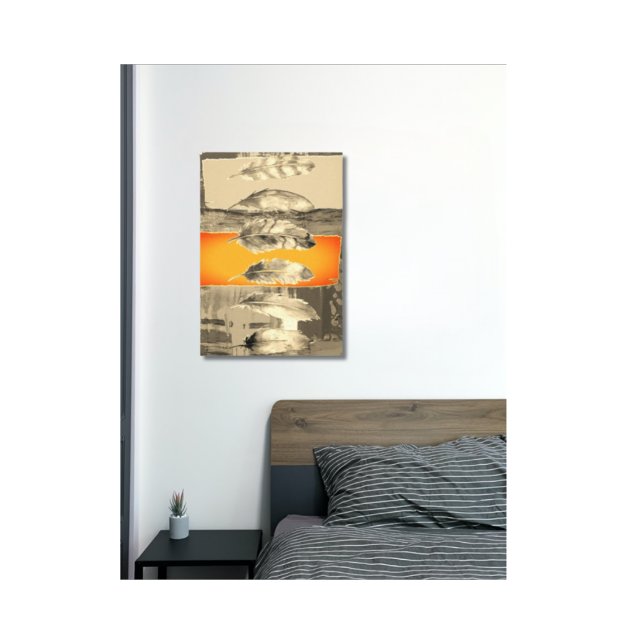Brown Feathers Abstract Stretched Canvas Print (Creator Uploaded)