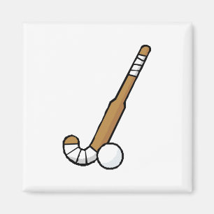 Brown Field Hockey Stick Magnet