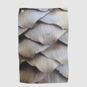 Brown fir cone pattern golf towel