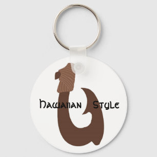 Brown fish hook, Hawaiian, Style  key chain