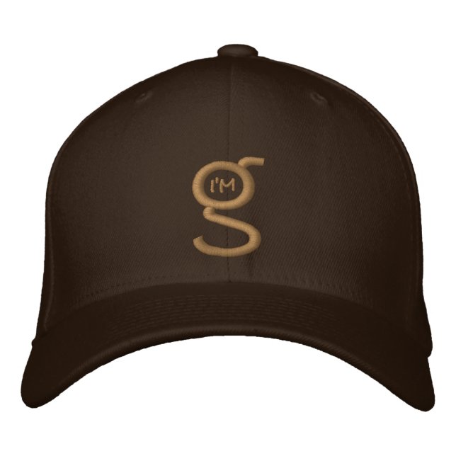 Brown Flex Fit Cap w Embroidered I'm G Logo (Front)