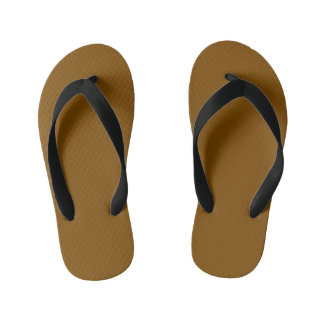 brown flip-flop sandals with black straps