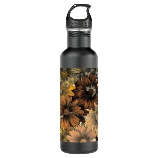 Brown floral 710 ml water bottle (Front)