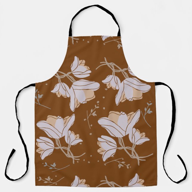 BROWN, FLORAL APRON (Front)