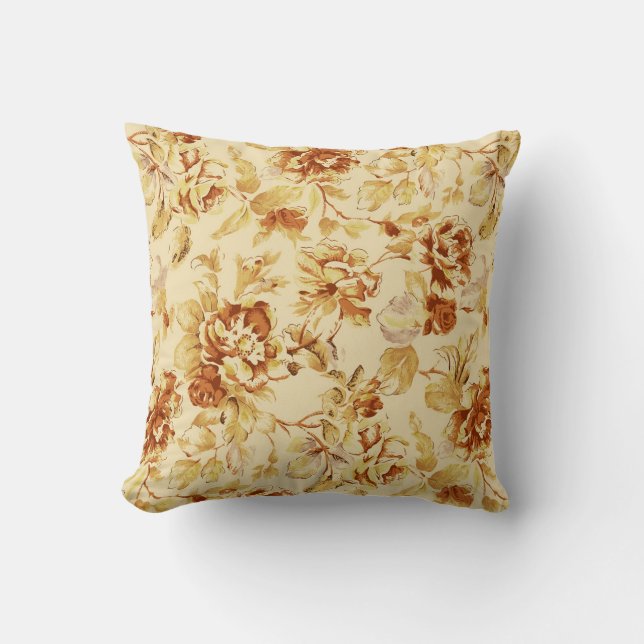 Brown Floral Cushion (Front)