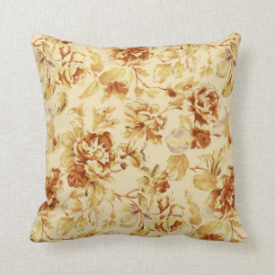 Brown Floral Cushion