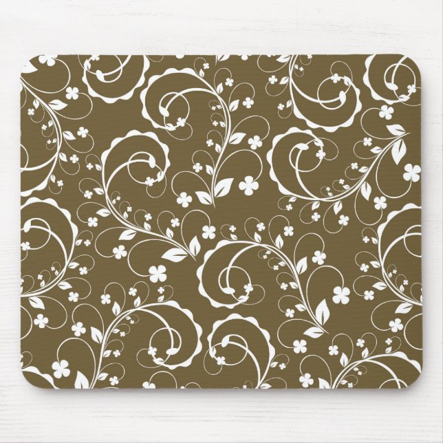 brown floral mouse mat (Front)