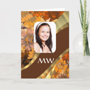 Brown floral photo template