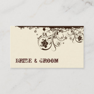 Brown Floral Place Cards