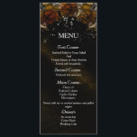 Brown Floral Roses Autumn Fall Wedding Menu Card<br><div class="desc">Brown Floral Roses Autumn Fall Wedding Menu Card. Matching items in my store.</div>