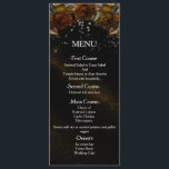 Brown Floral Roses Autumn Fall Wedding Menu Card<br><div class="desc">Brown Floral Roses Autumn Fall Wedding Menu Card. Matching items in my store.</div>