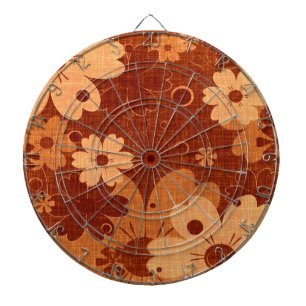 Brown Floral Vintage Dartboard