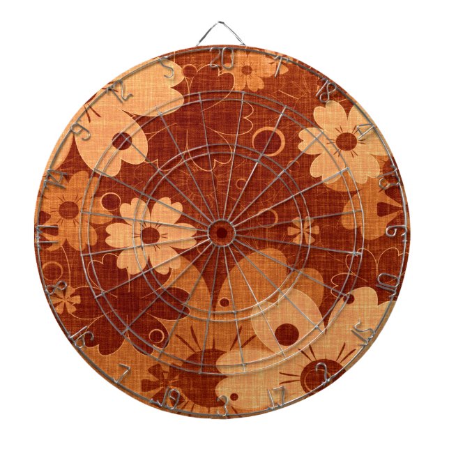 Brown Floral Vintage Dartboard (Front)