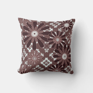 Brown , flower pattern cushion